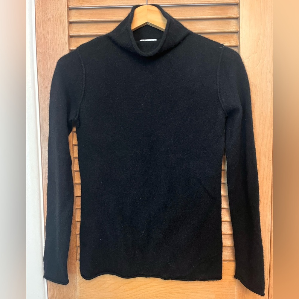 NICOLE MILLER Women’s Black Cashmere Funnel Neck Sweater Size XS